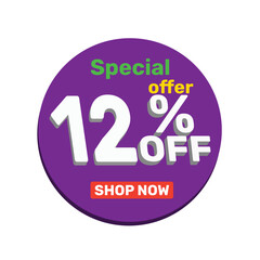 12% off vector illustration template design.