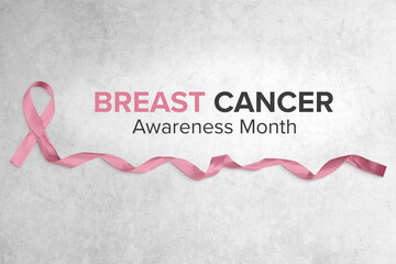 Pink Ribbon, Breast Cancer Awareness Month Concept Banner
