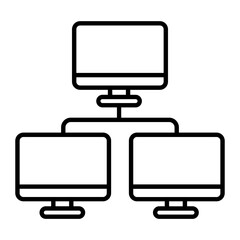 Client Server Outline Icon