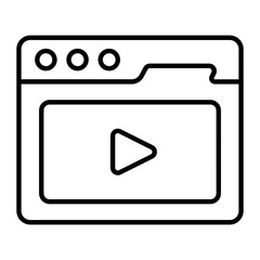 Video Stream Outline Icon