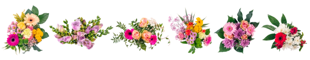  Flowers bouquets and wreaths collection, set isolated on transparent white background © Photocreo Bednarek