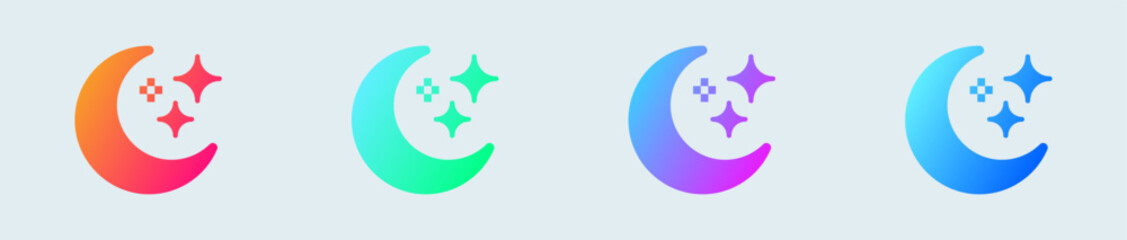Fototapeta na wymiar Moon solid icon in gradient colors. Crescent signs vector illustration.