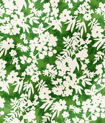 Abstract Flowers Silhouette Watercolor Effect Tiny Ditsy Florals Branches Trendy Fashion Design Seamless Pattern Chic Colors