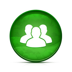 User group icon on classy splash green round button illustration