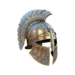 medieval, knight, soldier's metal helmet, no background, png