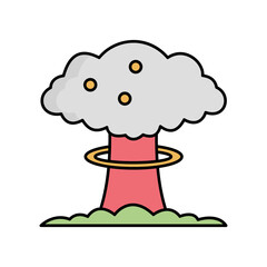 Atomic explosion Vector Icon

