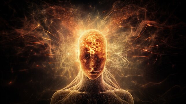 Meditation energy awakening. Enlightenment concept generative ai