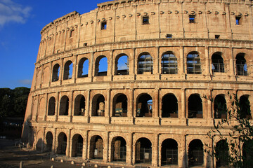 Fototapeta premium Stone walls of the ancient Colosseum in Rome