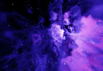 nebula background with space 3d render