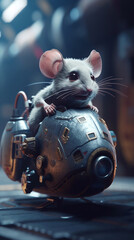 A Crazy funny mouse riding a Rocket - Ai generative