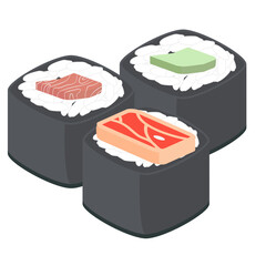 Sushi Salmon And Tuna Rolls Japanese Cuisine Food