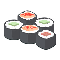 Sushi Salmon And Tuna Rolls Japanese Cuisine Food