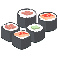 Sushi Salmon And Tuna Rolls Japanese Cuisine Food