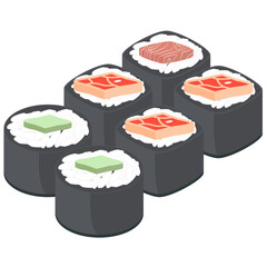 Sushi Salmon And Tuna Rolls Japanese Cuisine Food