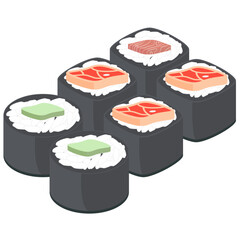 Sushi Salmon And Tuna Rolls Japanese Cuisine Food