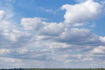 beautiful blue sky, landscape, nature, field and mountains under the sky

