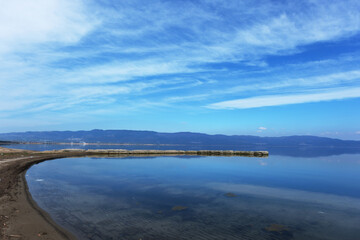 Iznik Lake and cloud sky landscape image