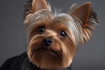 funny close up of a yorkshire terrier. Generative AI