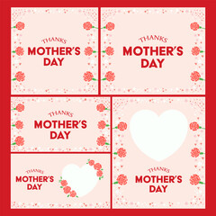 Mother’s Day Thanks Card with Carnation Heart Frame
