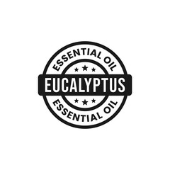 Eucalyptus Oil Label or Eucalyptus Essential Oil Label Vector Isolated in Flat Style. Best Eucalyptus Essential Oil Label for product design element. Simple Eucalyptus Oil Label for product packaging 