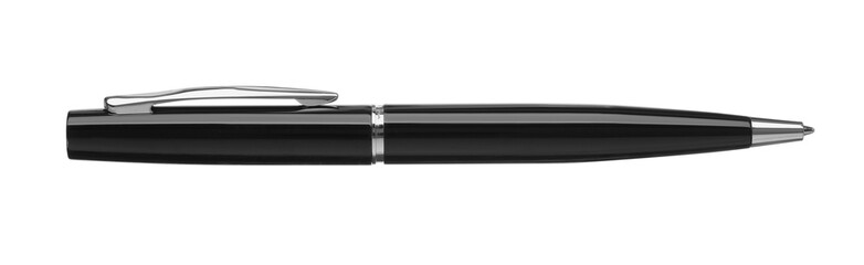 New stylish black pen isolated on white