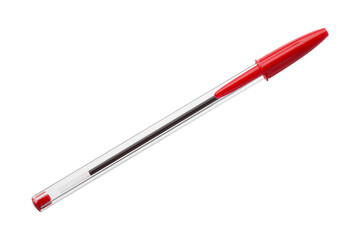 New stylish red pen isolated on white