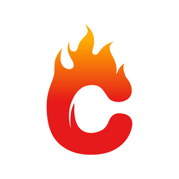 letter c flame vector logo