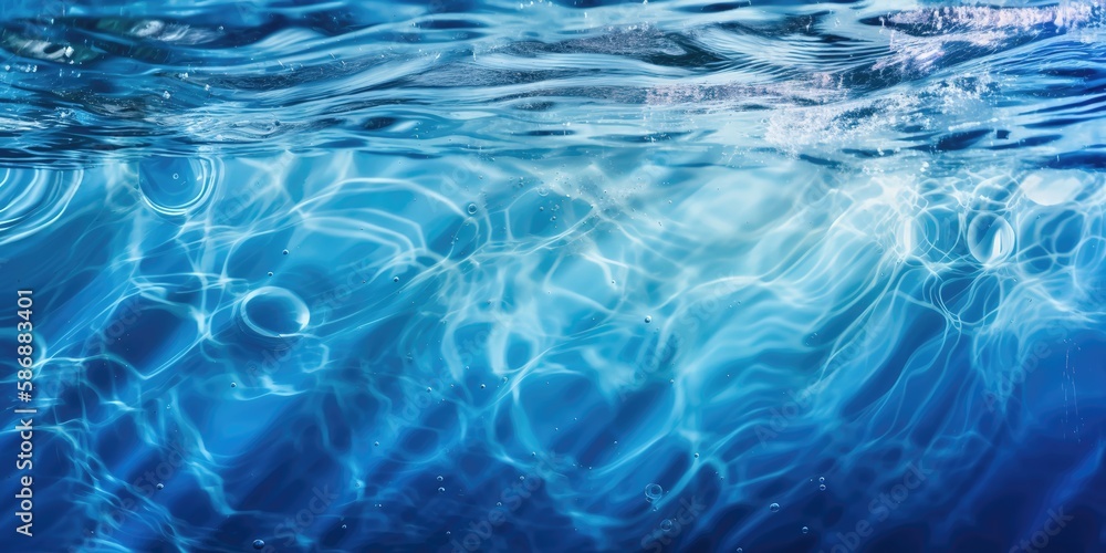 Poster view of the water in the sea.colorful summer template. concept of recreation. generative ai