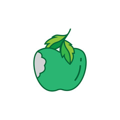 green apple fruit icon vector illustration