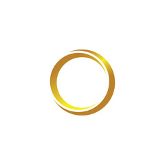 ring logo template circle 3d design gold vector illustration