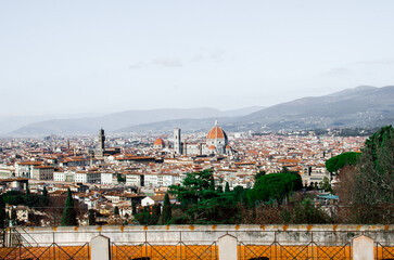 Naklejka premium Full panorama of old Florence, stock photo