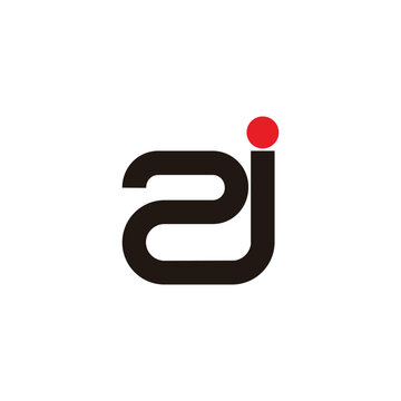 letter 2j simple geometric line logo vector