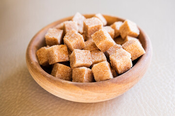 brown sugar cubes close up