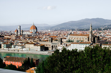 Fototapeta na wymiar Full panorama of one of the most beautiful old town Florence in Italy