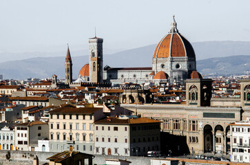 Great view of La Cattedrale di Santa Maria del Fiore in Florence, Italy, stock photo