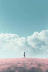 This Minimalistic Girl Poster captures a contemplative atmosphere of a journey with one person. The lightness and simplicity of the design evoke a sense of tranquility and peace.