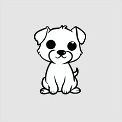 cute puppy, cartoon dog face illustration design, vector illustration