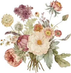 Draagtas vintage flowers bouquet © lemonmoon