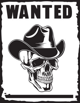 Wanted poster, Western poster wanted, black vector illustration