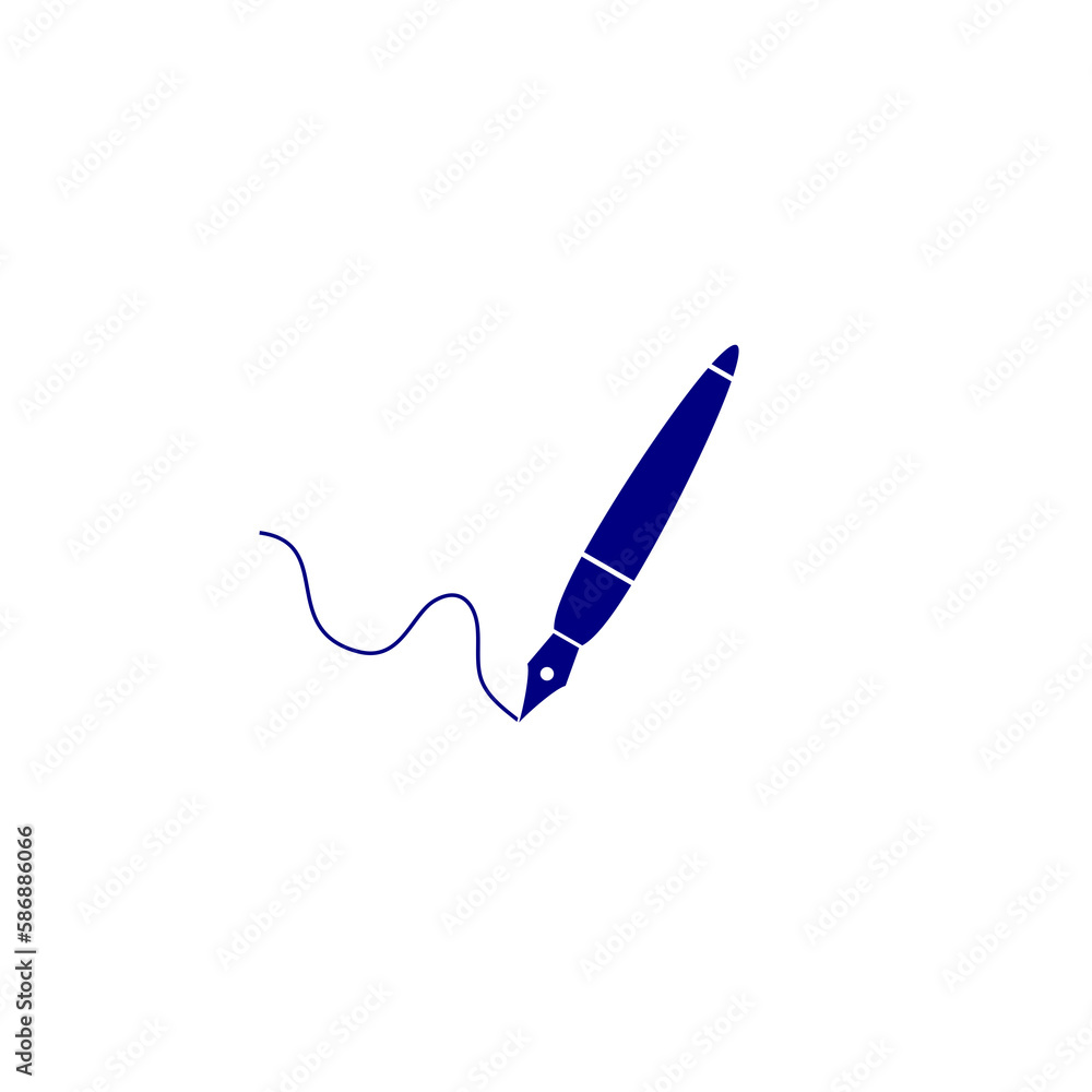 Poster fountain pen nib icon isolated on transparent background
