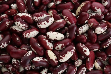 Dry kidney beans as background, top view