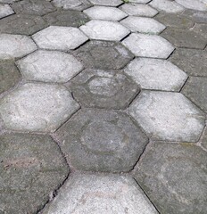 honeycomb tiles background. abstract background. hexagon. paving blocks. pavement