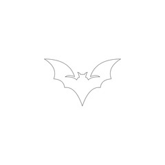 continuous lines bats fly logo symbol vector icon illustration graphic design
