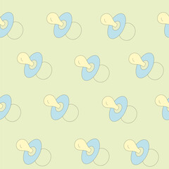 Baby pacifier icon. Baby pacifier thin line symbol. Vector flat pattern. Seamless pattern.