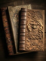 old books on a shelf, generative AI