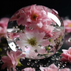 lily in a glass bubble, generative AI