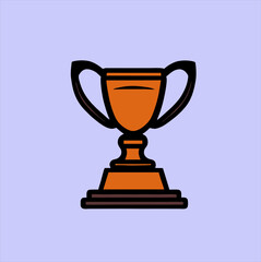 trophy icon. Vector trophy, sport award. Prize winner, champion nutmeg vector realistic cartoon
