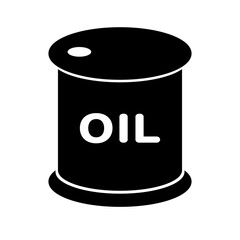 Oil drum silhouette icon with oil. Vector.