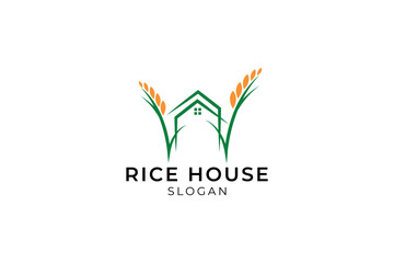 Rice house logo design template