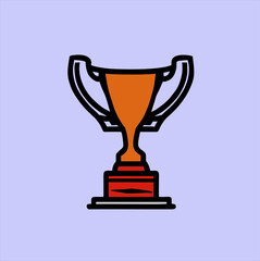 trophy icon. Vector trophy, sport award. Prize winner, champion nutmeg vector realistic cartoon